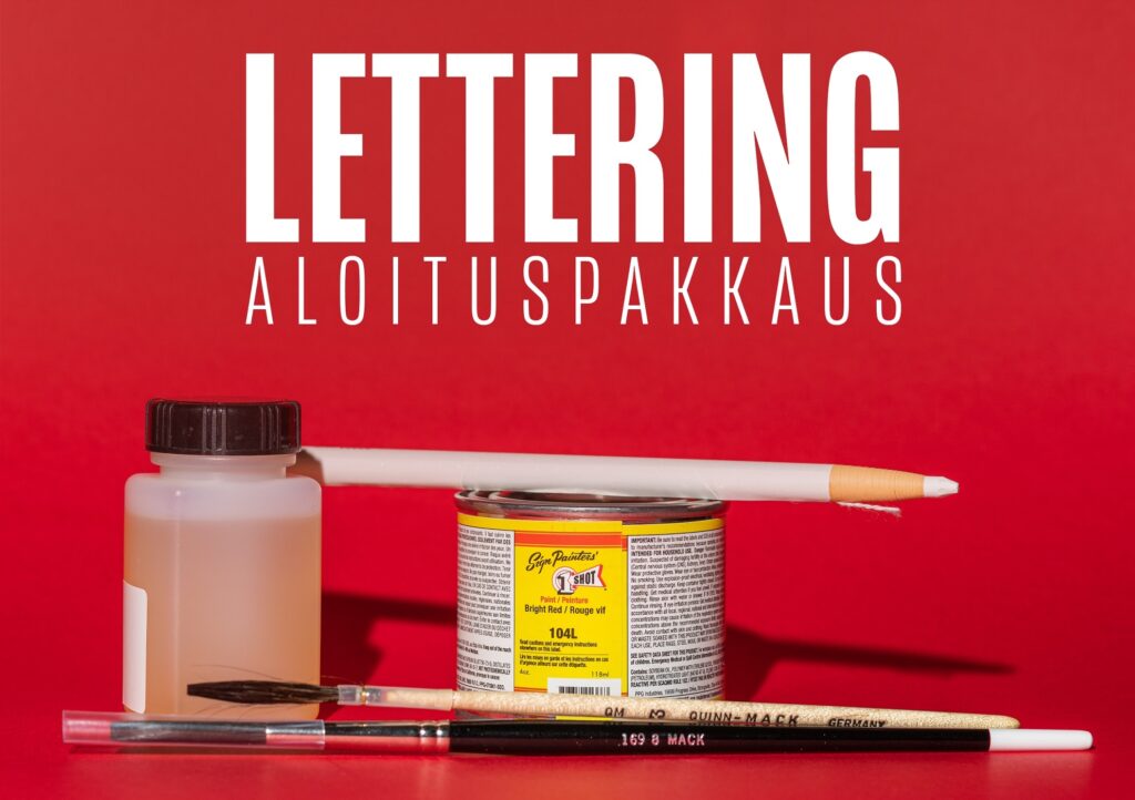 Pinstriping startti pakkaus "Lettering" Redblack