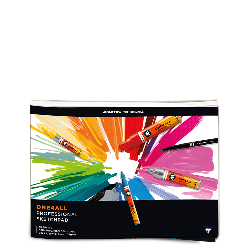 One4all Professional Sketchpad Landscape A4 Redblack